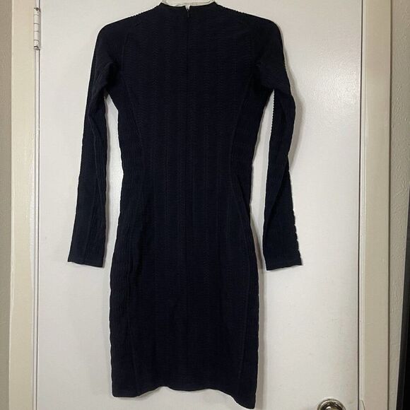RAG & BONE black cinched ribbed long sleeve stretch bodycon dress size Small - Picture 5 of 5